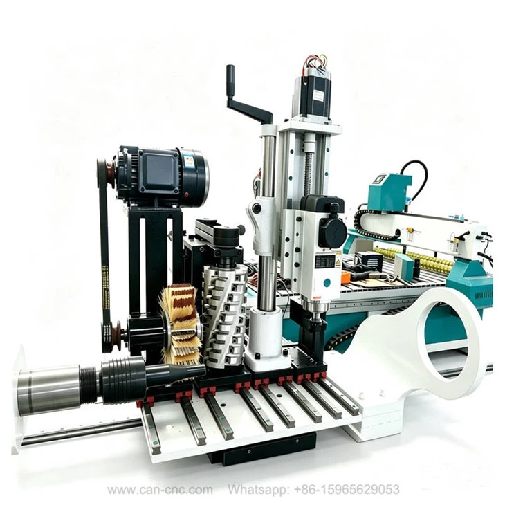 4 axis cnc wooden turning lathe carving machine (3)